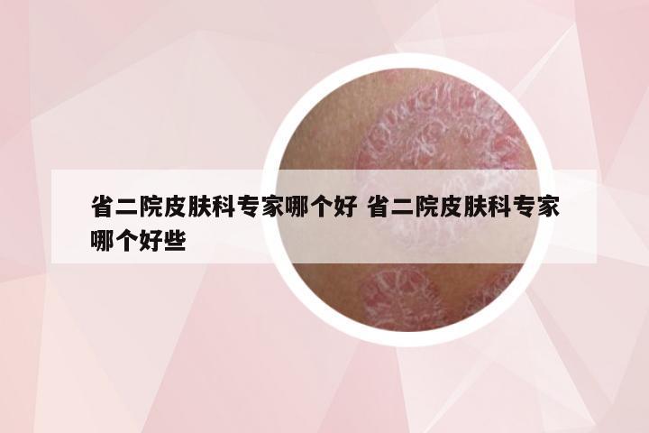 省二院皮肤科专家哪个好 省二院皮肤科专家哪个好些